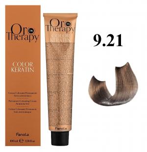 Безаммиачная крем-краска для волос  Oro Therapy №9/21 Very light blonde violet ash Fanola 100 мл - 00-00009486